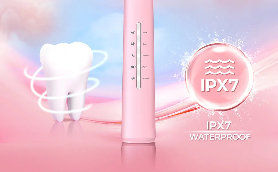 126AP Electric Toothbrush with 8 Heads Pink