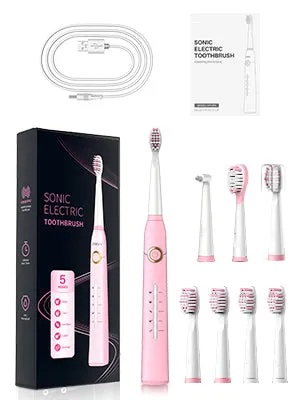 126AP Electric Toothbrush with 8 Heads Pink