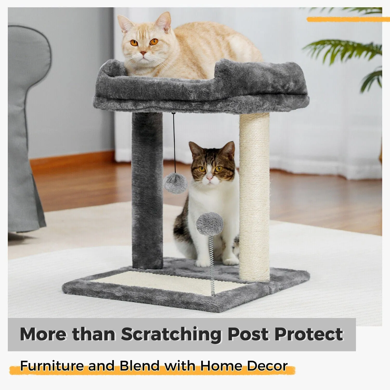 17.4" Cat Scratching Post / Tree / Pole - Grey