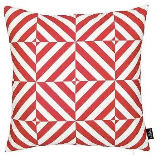 18"x18" Red Geometric Diagram Decorative Throw Pillow Cover Printed