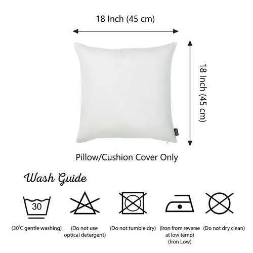 18"x18" White Honey Decorative Throw Pillow Cover 2 pcs in set