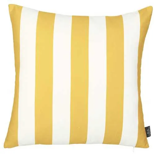 18"x18" Yellow Stripes Geometric Decorative Throw Pillow Cover