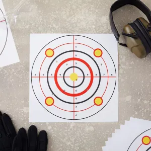 50 paper shooting targets Bullseye Target for Firearms Training (11" x 11") Juvale