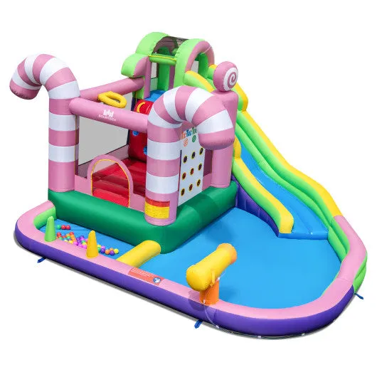 9-in-1 Inflatable Sweet Candy Water Slide Park