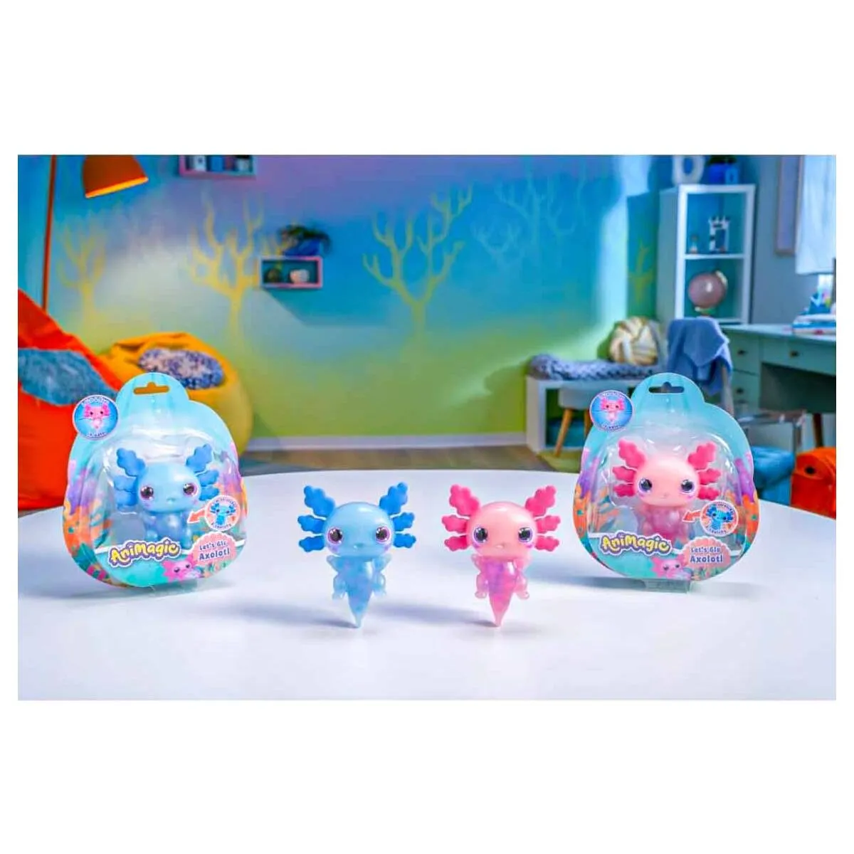 AniMagic Let's Glo Axolotl Blue Interactive Pet