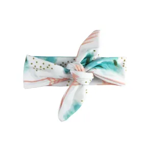 Baby Wisp Top Knot Headband - Laguna Beach Aqua   Coral - 0M 