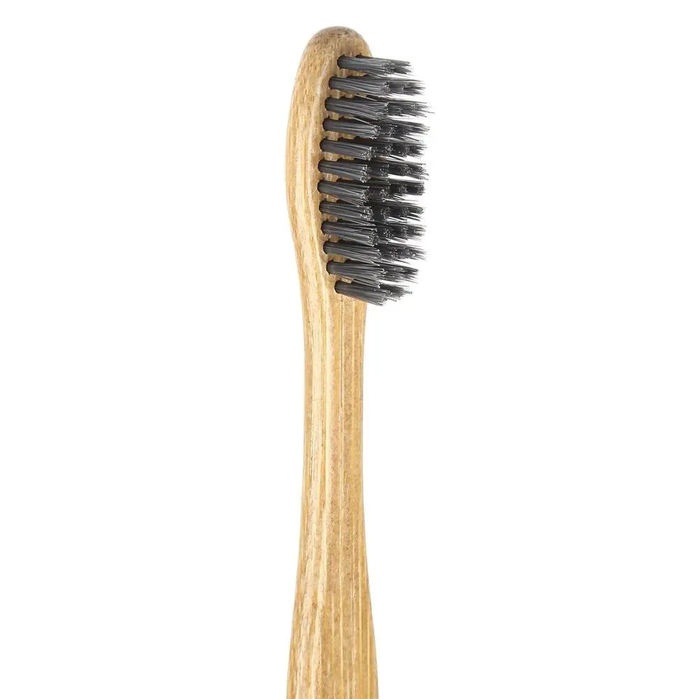 Bamboo Charcoal Toothbrush, Wooden Toothbrush, Medium Bristles, Earthbits