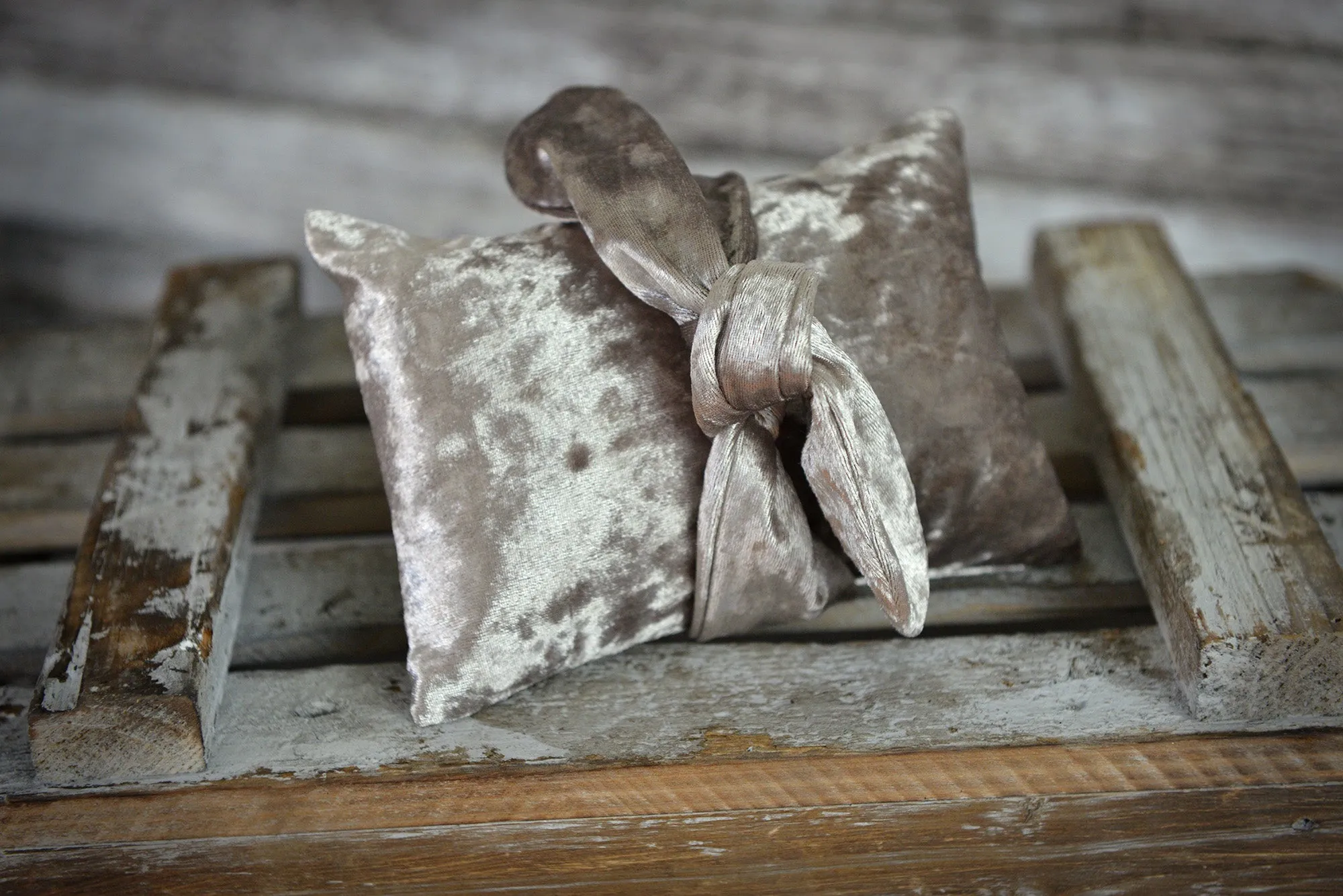 Bandana and Mini Pillow - Velvet - Beige