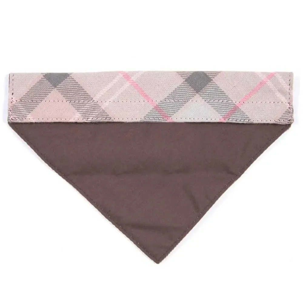 BARBOUR Dog Tartan Bandana - Taupe/Pink