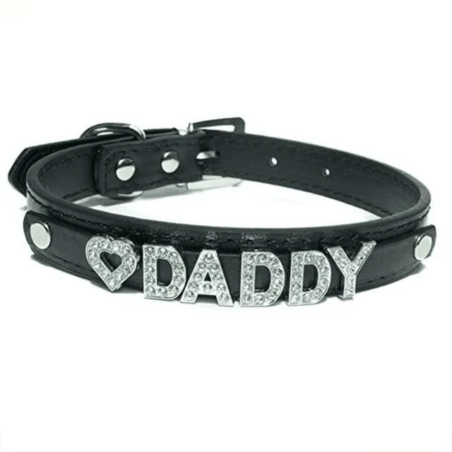 Black Daddy Rhinestone Collar