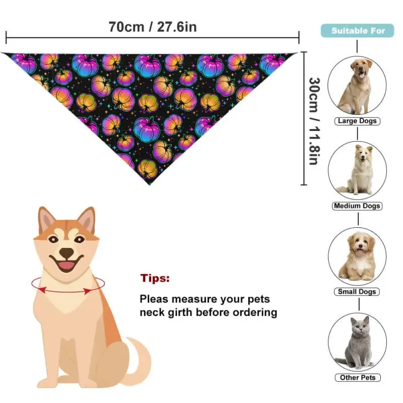 Bright Pumpkins Dog Bandana for Autumn Adventures