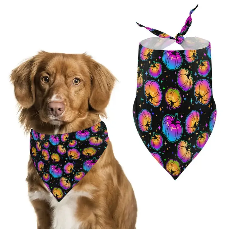 Bright Pumpkins Dog Bandana for Autumn Adventures