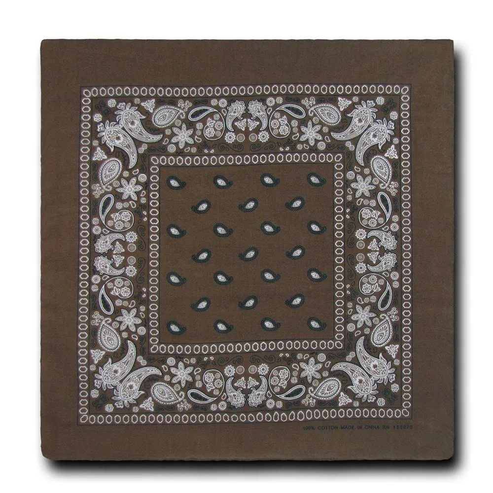 Brown Bandana 100% Cotton