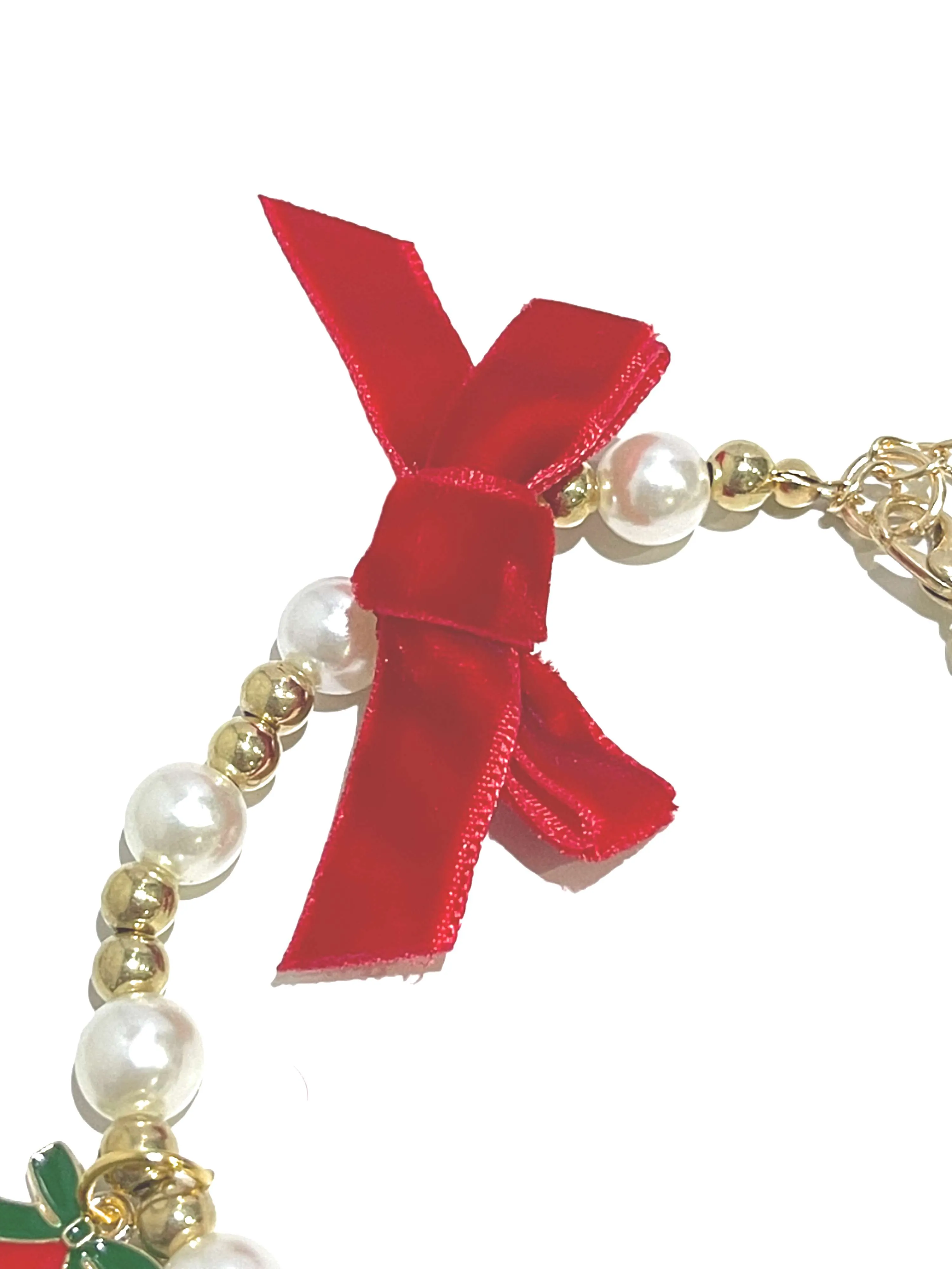 Cat Christmas Pearl Collar With Pendant