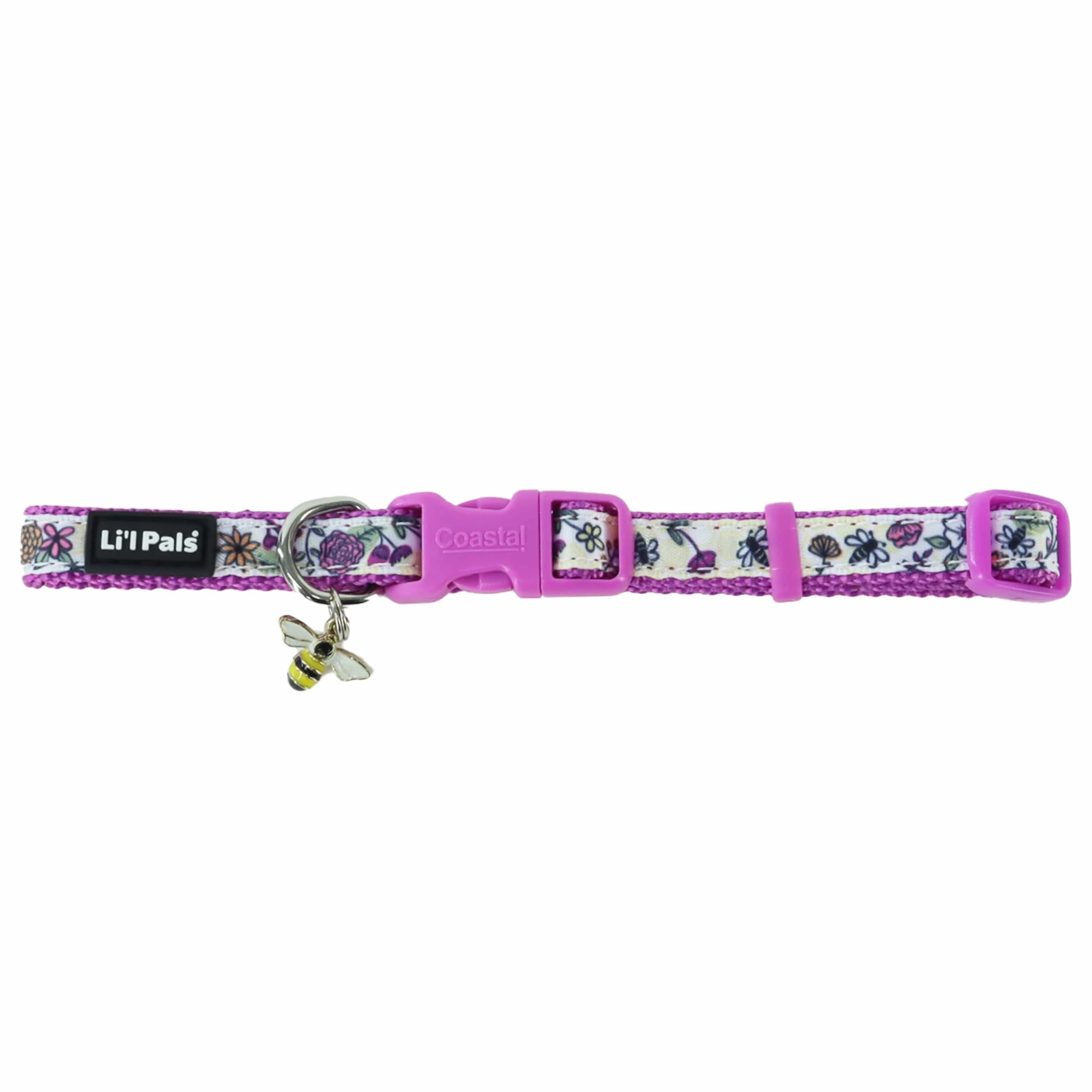 Coastal Pet Products Li'l Pals Charming Ribbon Overlay Dog Collar in Li'l Bumble Bees