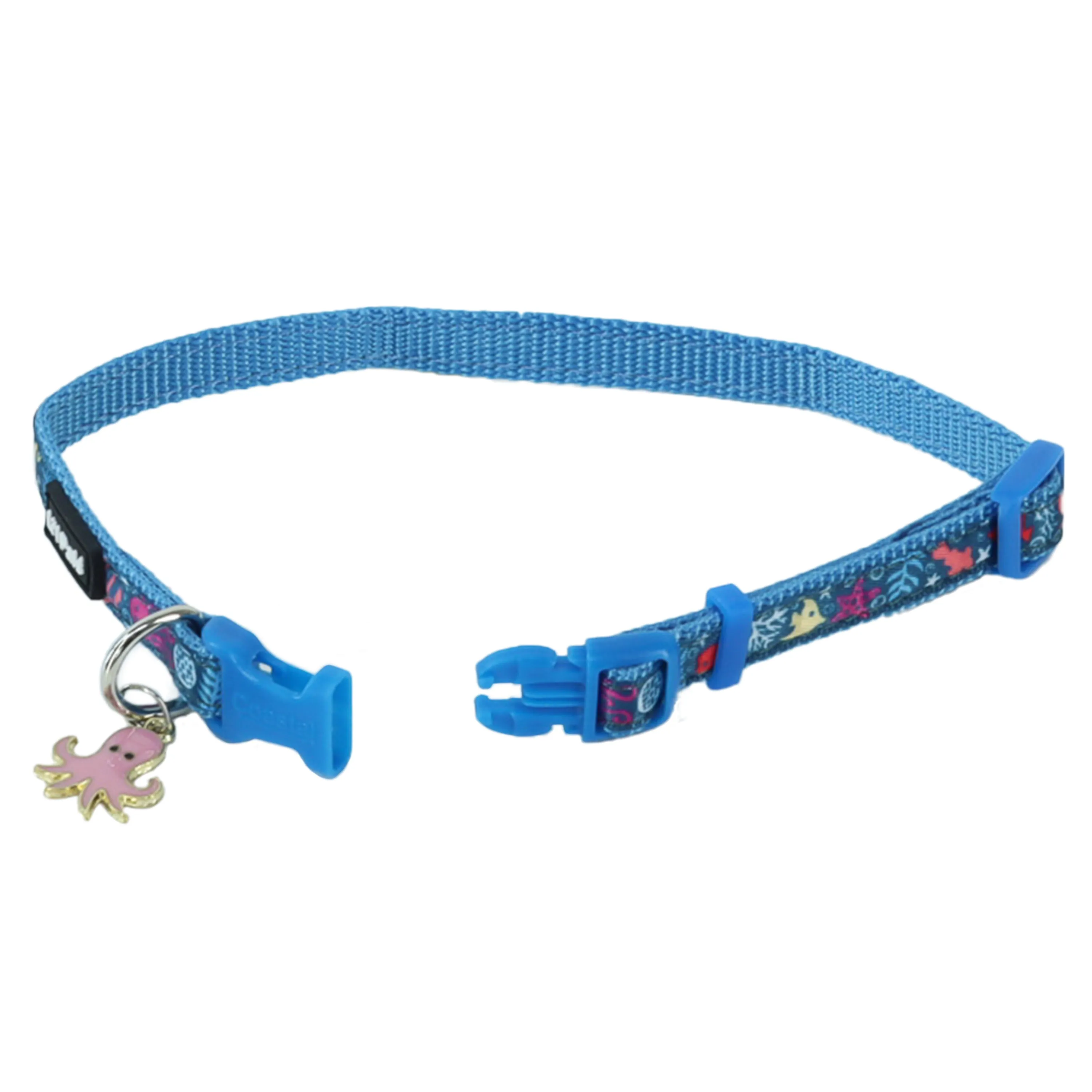 Coastal Pet Products Li'l Pals Charming Ribbon Overlay Dog Collar in Li'l Sea Creatures