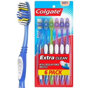 Colgate Extra Clean Toothbrush, Full Head, Soft (6 Count)