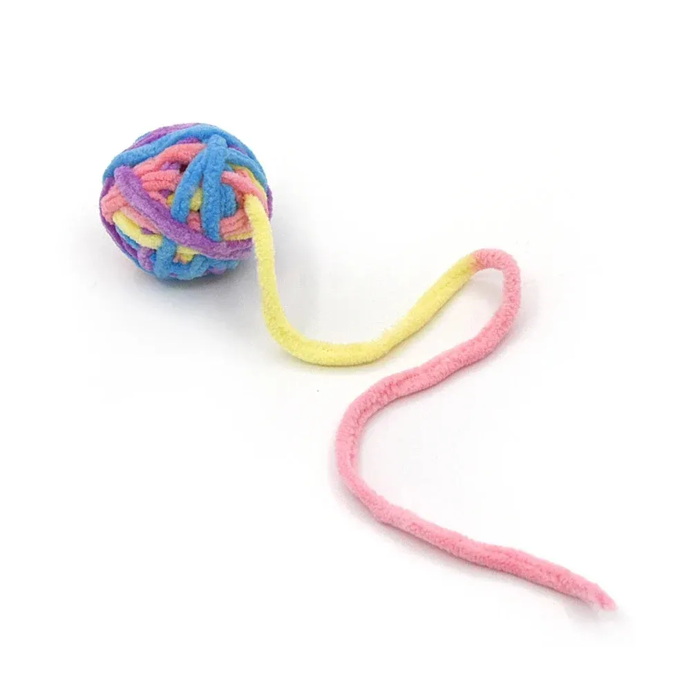 Colorful Wool Cat Toy Balls - Chewable and Self-Entertaining