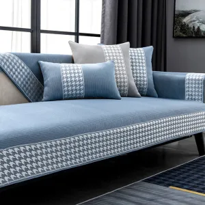 Cooling Houndstooth Ice Silk Breathable Couch Cover