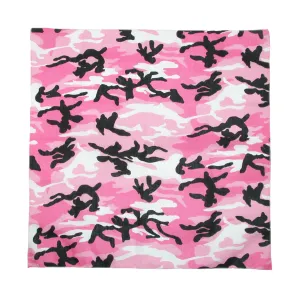 CTM® Women's Cotton Pink Camouflage Bandana