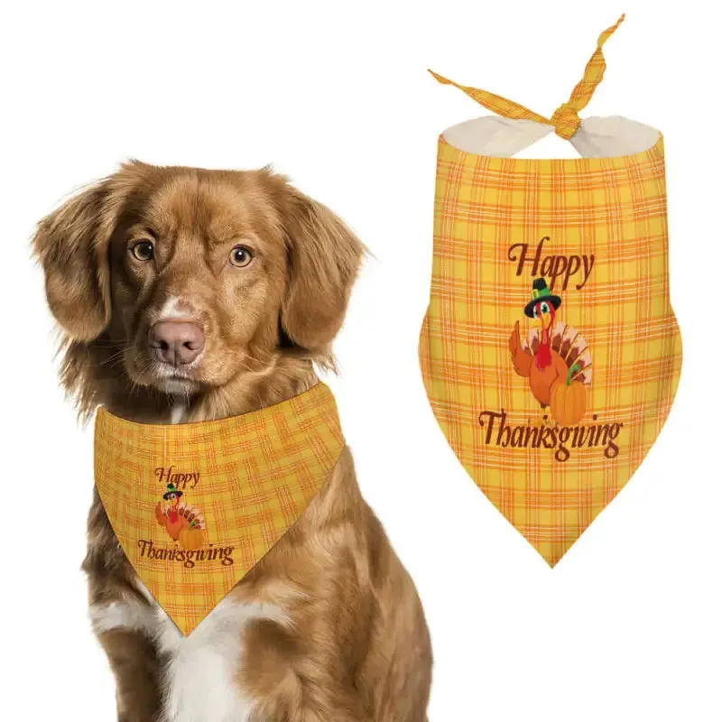 Cute Thanksgiving Pet Scarf for Dogs and Cats in Festive Style