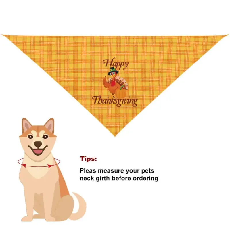 Cute Thanksgiving Pet Scarf for Dogs and Cats in Festive Style