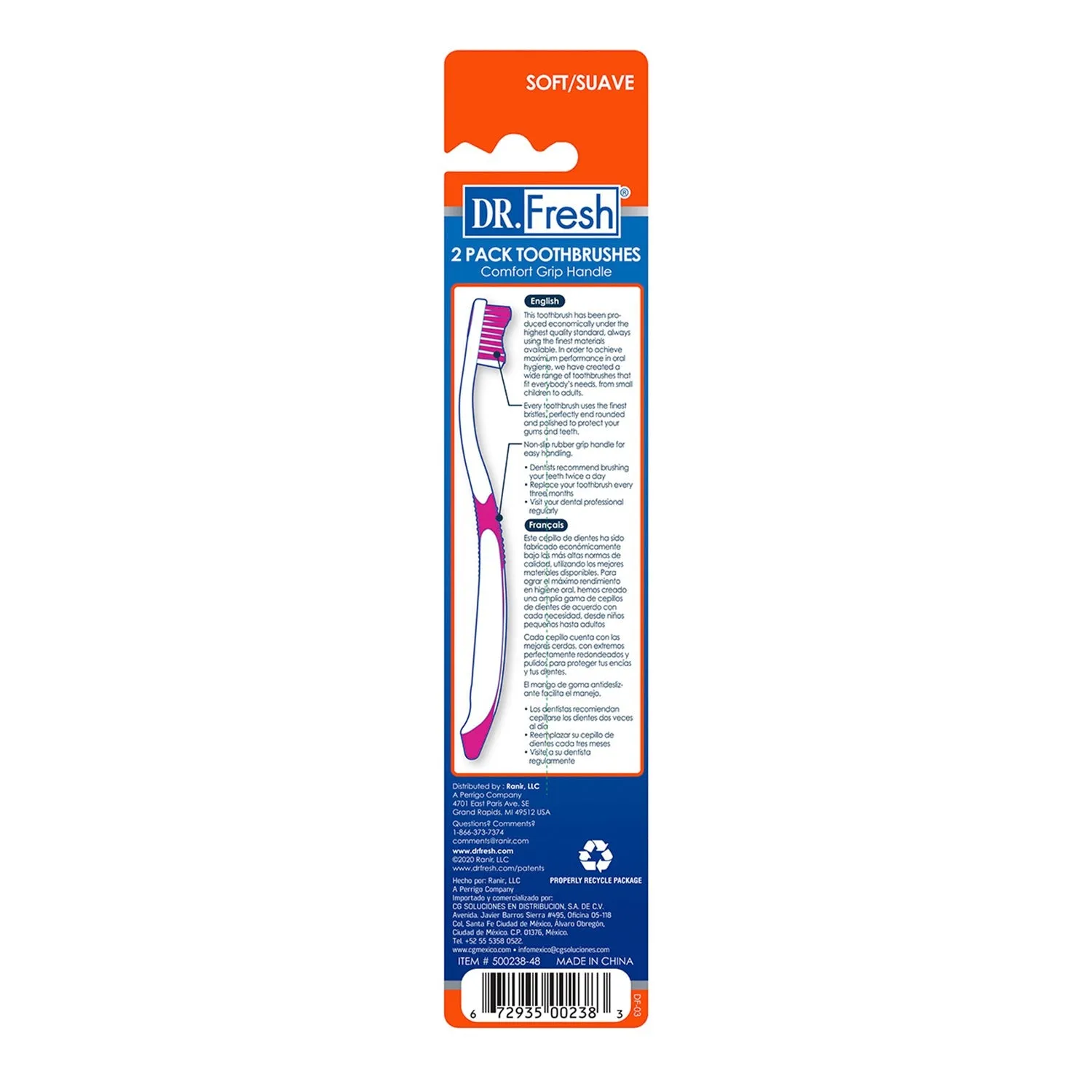 Dr.Fresh Soft Toothbrush 2 Pack