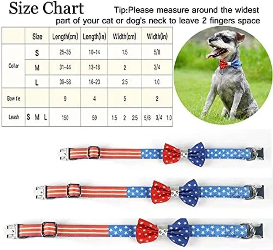 Easter Cute Dog and Cat Adjustable Nylon Collar Collars Bowtie Reflective Leash Set Quick Release Buckle for Large Medium Small Dogs (Large Size)