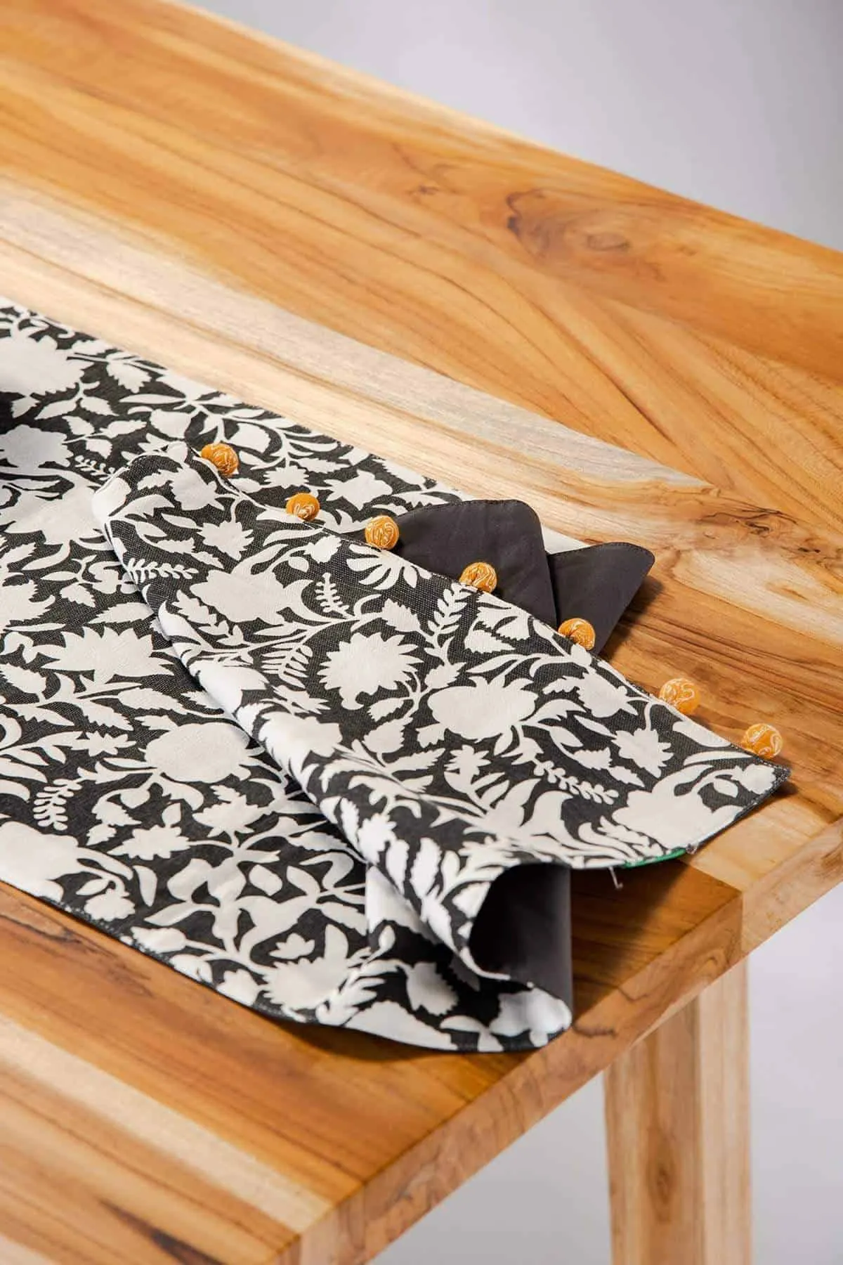 Flora Charcoal Table Runner