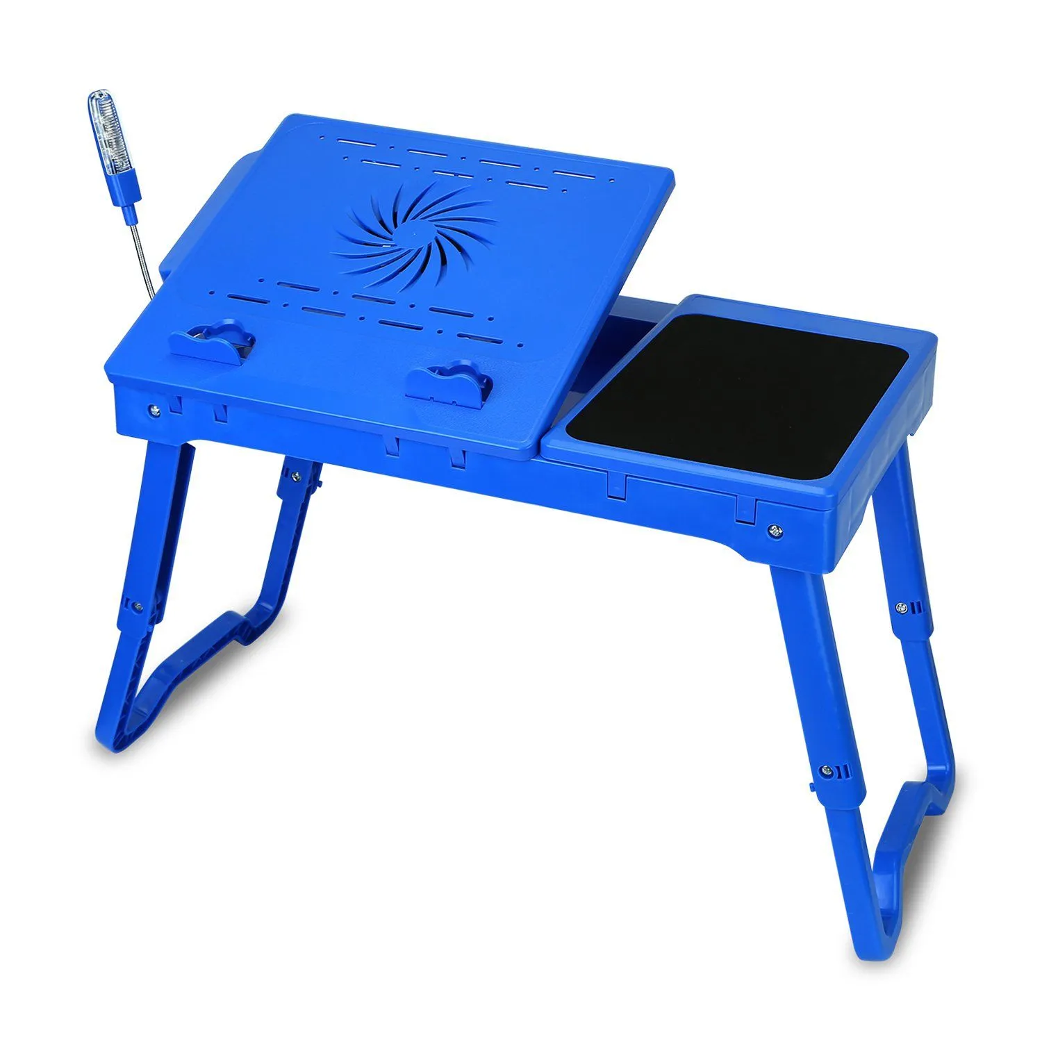 Foldable Laptop Table Bed Notebook Desk with Cooling Fan Mouse Board