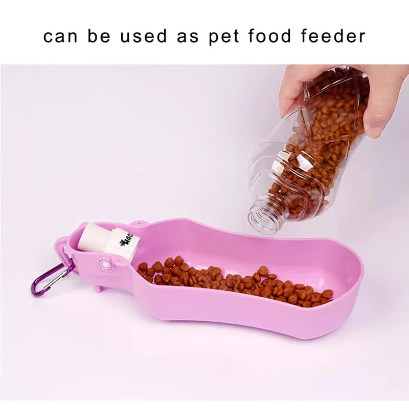 Foldable Pet Water Bottle with Drinking Bowl, Suitable for Dogs and Cats, Available in 280ml or 518ml