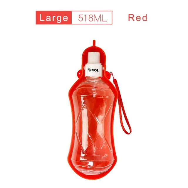 Foldable Pet Water Bottle with Drinking Bowl, Suitable for Dogs and Cats, Available in 280ml or 518ml