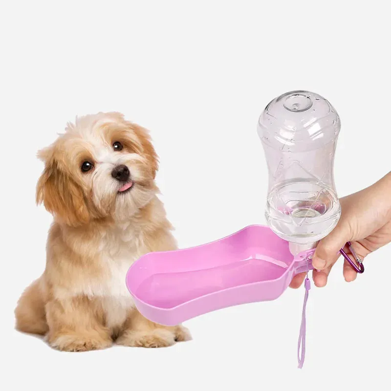 Foldable Pet Water Bottle with Drinking Bowl, Suitable for Dogs and Cats, Available in 280ml or 518ml