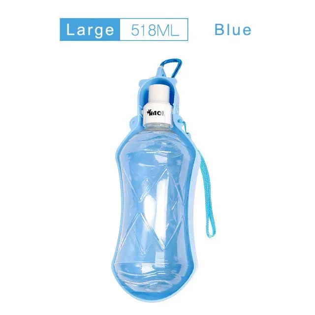 Foldable Pet Water Bottle with Drinking Bowl, Suitable for Dogs and Cats, Available in 280ml or 518ml