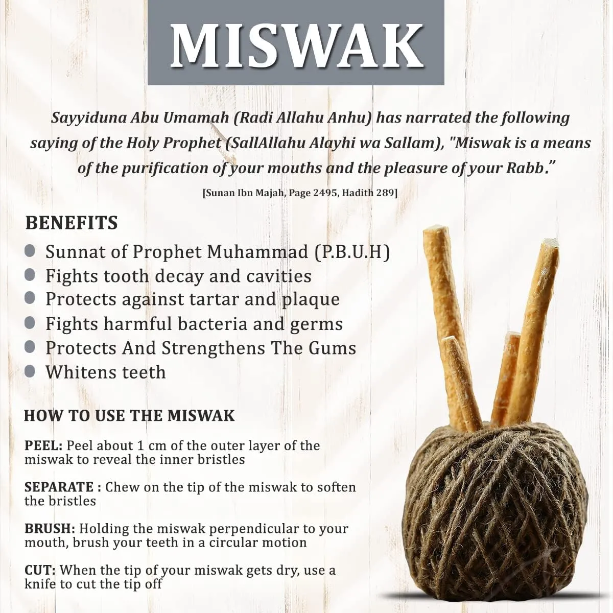 Golden Miswak Sticks for Teeth, MAY Sewak Toothbrush, Natural Toothbrush for Whiter Teeth, Lightweight Wood Brush for Healthy Gums, Muslim Tooth Stick, Condensed Miswak Extract, Yellow