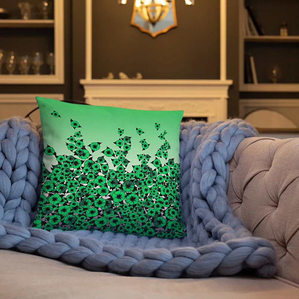 Green Bed of Roses designer Basic Pillow by John A. Conroy