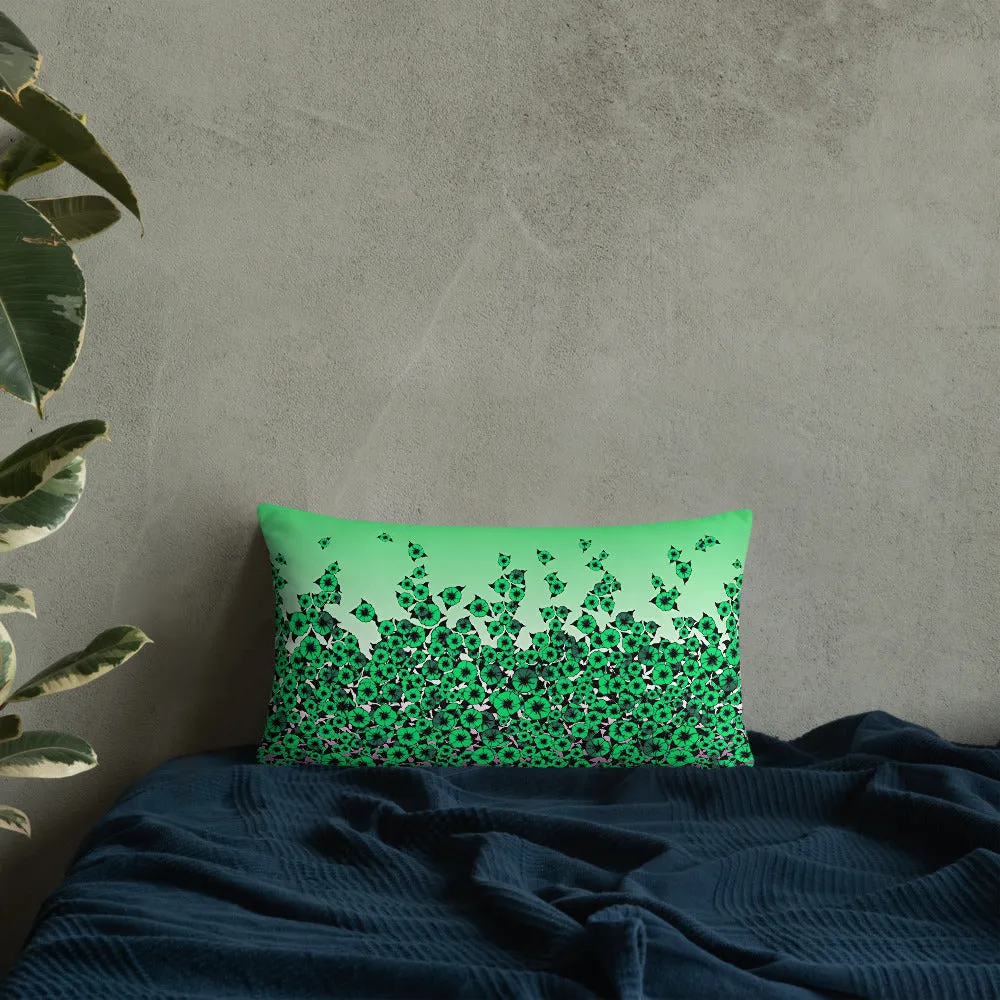 Green Bed of Roses designer Basic Pillow by John A. Conroy