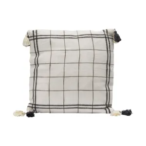 Grid Pattern Linen Blend Pillow