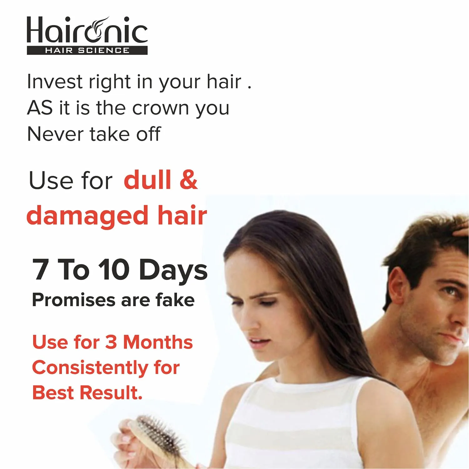 Haironic Vitamin C Hair Brightening Treatment Hair Serum | Control for Dull & Damaged Hair | Hair Fall Control | For Strong, Smooth, Shiny Hair – 100ml