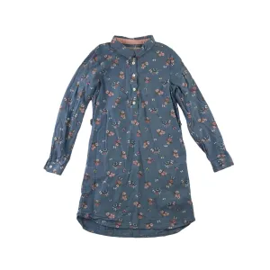 H&M dress 7-8 years blue floral denim style butterfly long shirt cotton