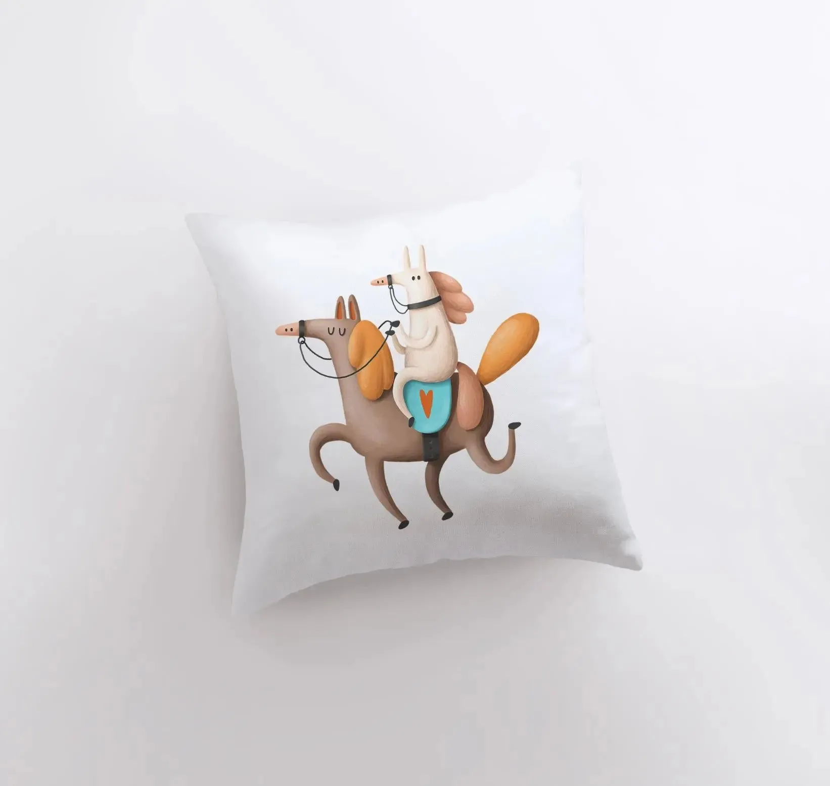 Horse Riding Horse Pillow | Throw Pillow | Horse Lover | Animal Lover Gift | Tiny House Decor