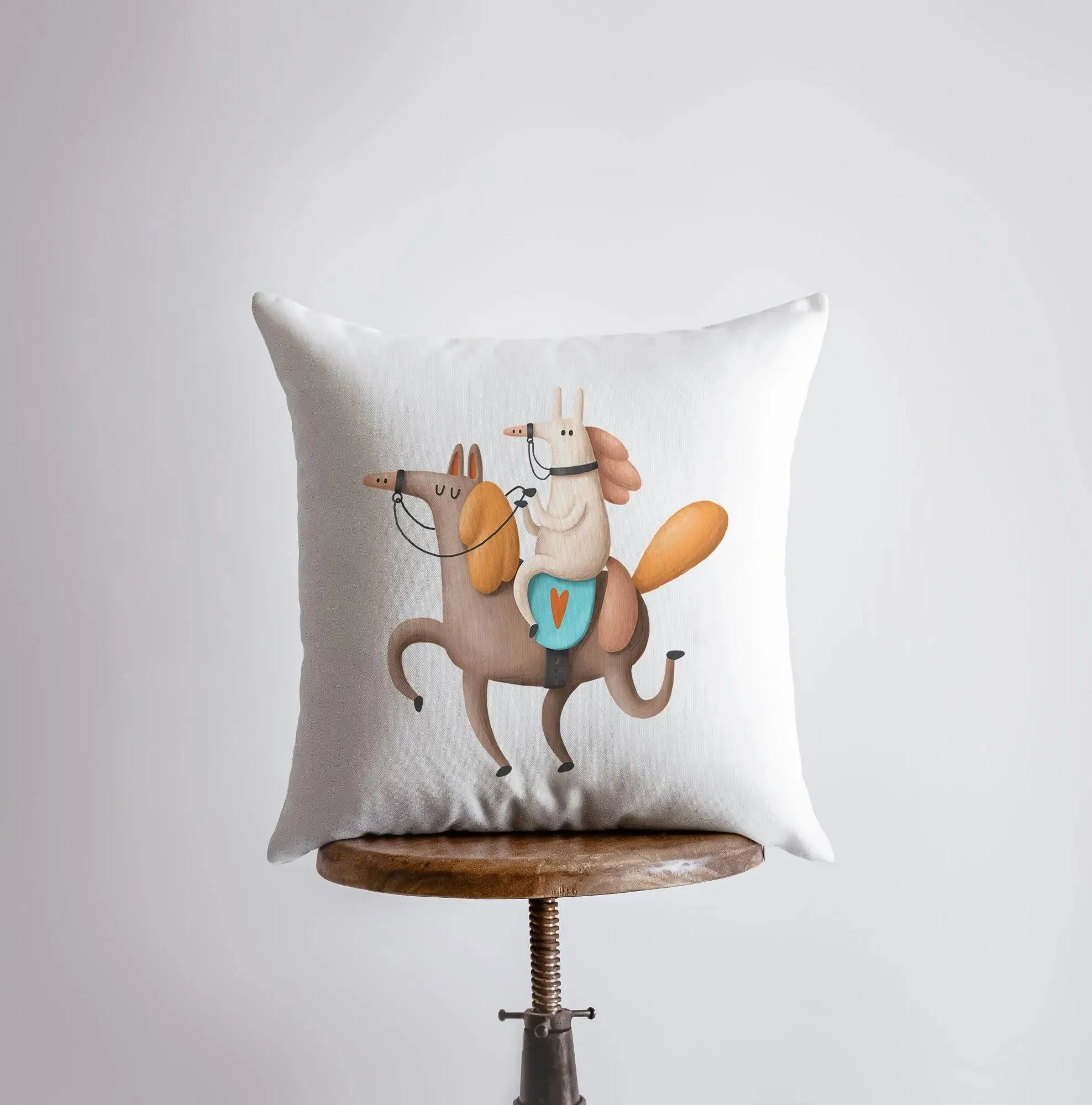 Horse Riding Horse Pillow | Throw Pillow | Horse Lover | Animal Lover Gift | Tiny House Decor