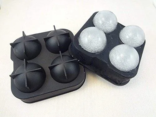 Housewares Solutions Froz Ice Ball Maker – Novelty Food-Grade Silicone Ice Mold Tray With 4 X 4.5cm Ball Capacity