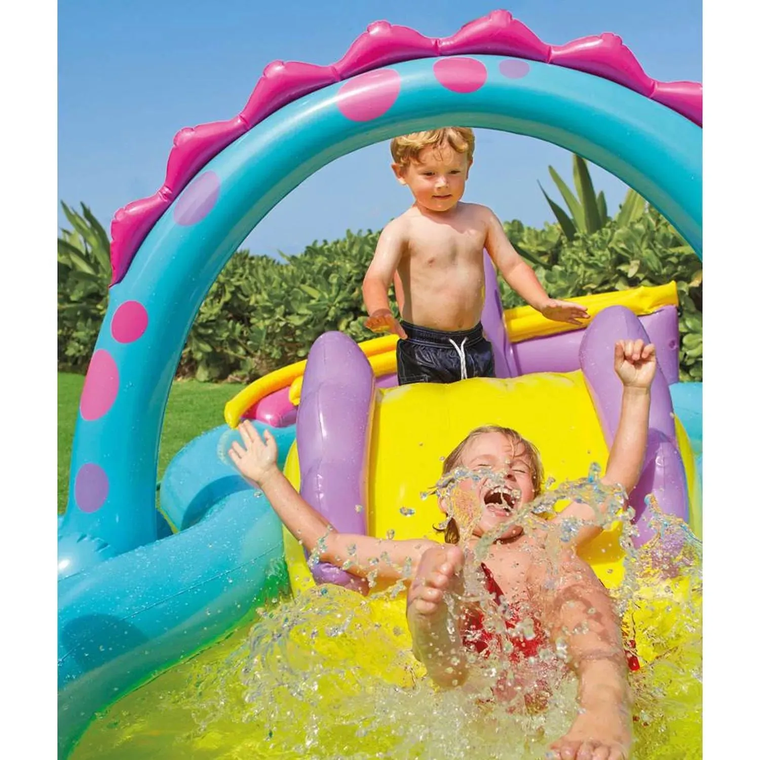 Intex Dinoland Kids Inflatable Pool and Intex Backyard Inflatable Kids Ocean Pool