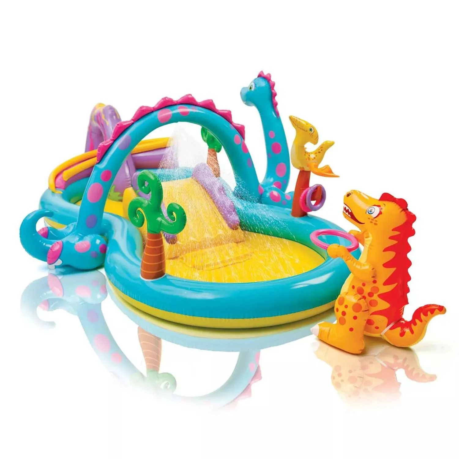 Intex Dinoland Kids Inflatable Pool and Intex Backyard Inflatable Kids Ocean Pool