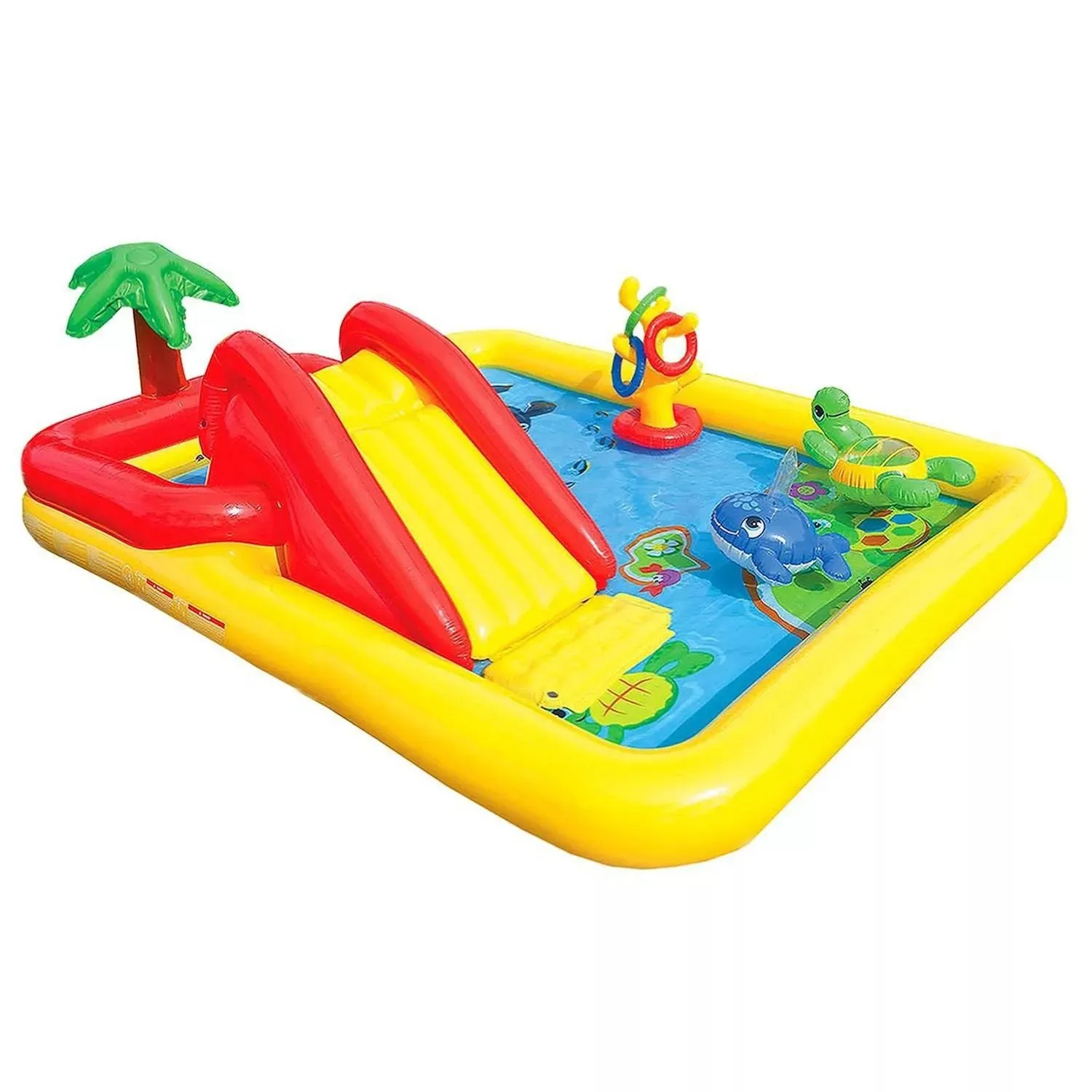 Intex Dinoland Kids Inflatable Pool and Intex Backyard Inflatable Kids Ocean Pool