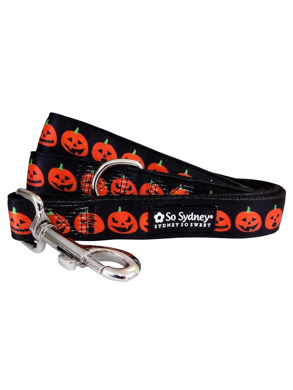 Jack-O-Lantern Halloween Pumpkin Orange & Black Dog Collar Dog Leash