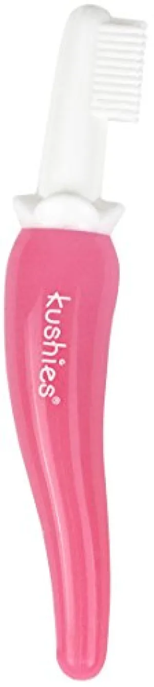 Kushies Flexible Training Toothbrush for Infants Fuschia 1% Silicone Latex Free