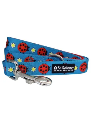 Ladybug Summer Blue & Red Unique Fashion 5' Dog Leash