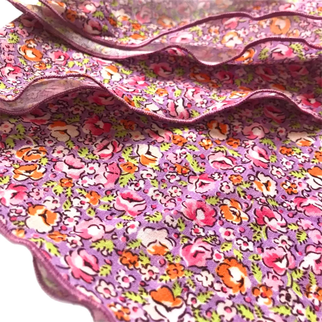 Martha Cancer Floral Chiffon Head Scarf